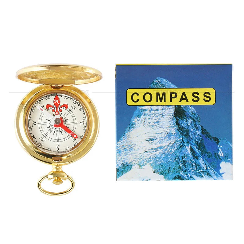 1Pc Luminous Compass Small Portable Survival Camping Equipment Vintage Hiking Metal Russian Design Outdoor Luopan Unique