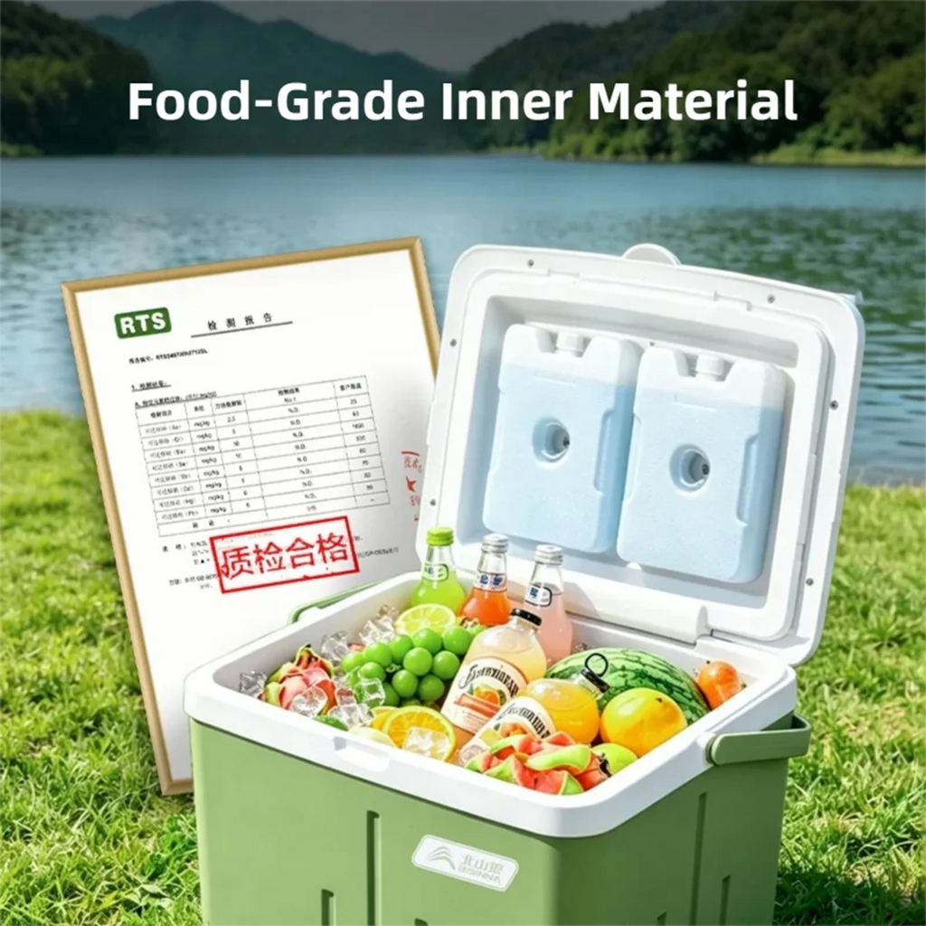 BISINNA Portable Ice Box Large Capacity Outdoor Travel Car Fridge with Temperature Display Camping Fishing Beach Cooler Box