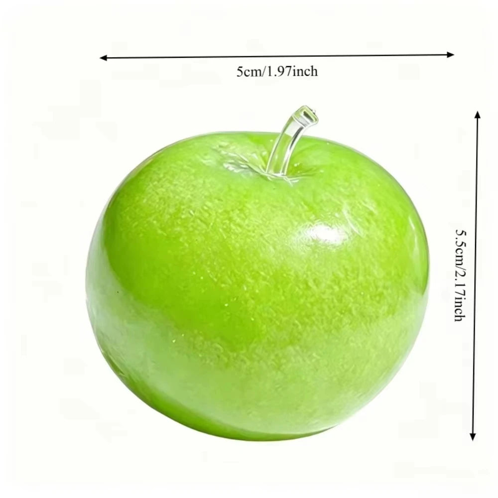 New Handmade Crispy Green Apple Squishy Stress Ball Crunchy Squeeze Fidget Toy Round Blocks ASMR Sensory Decompression for Adult