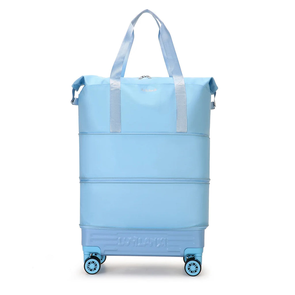 New Travel Bag with Trolley and Wheels Durable, Simple, High-end, Trendy Travel Bag Foldable Expansion Rolling Luggage