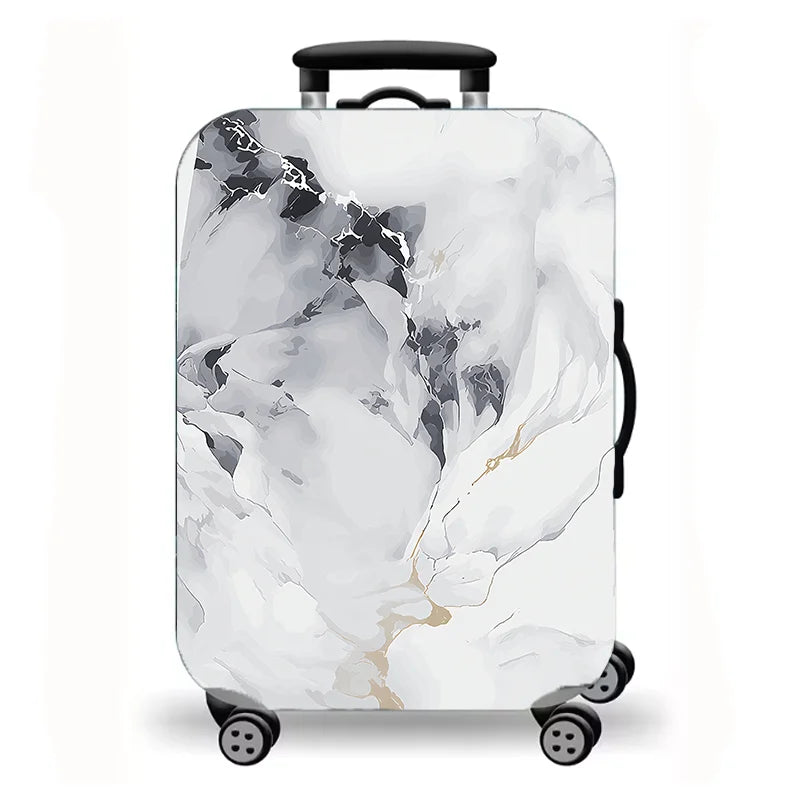 Luggage Cover,Luxury Marble Gold Vein Abstract Fluid Print Stretch Suitcase Protector,Washable Anti-Scratch Travel Baggage Cover