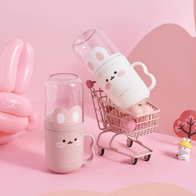 Household & Travel Children's Dental Care Set Cartoon Toothbrush Storage Box with Built-In Mouthwash Cup Portable Style