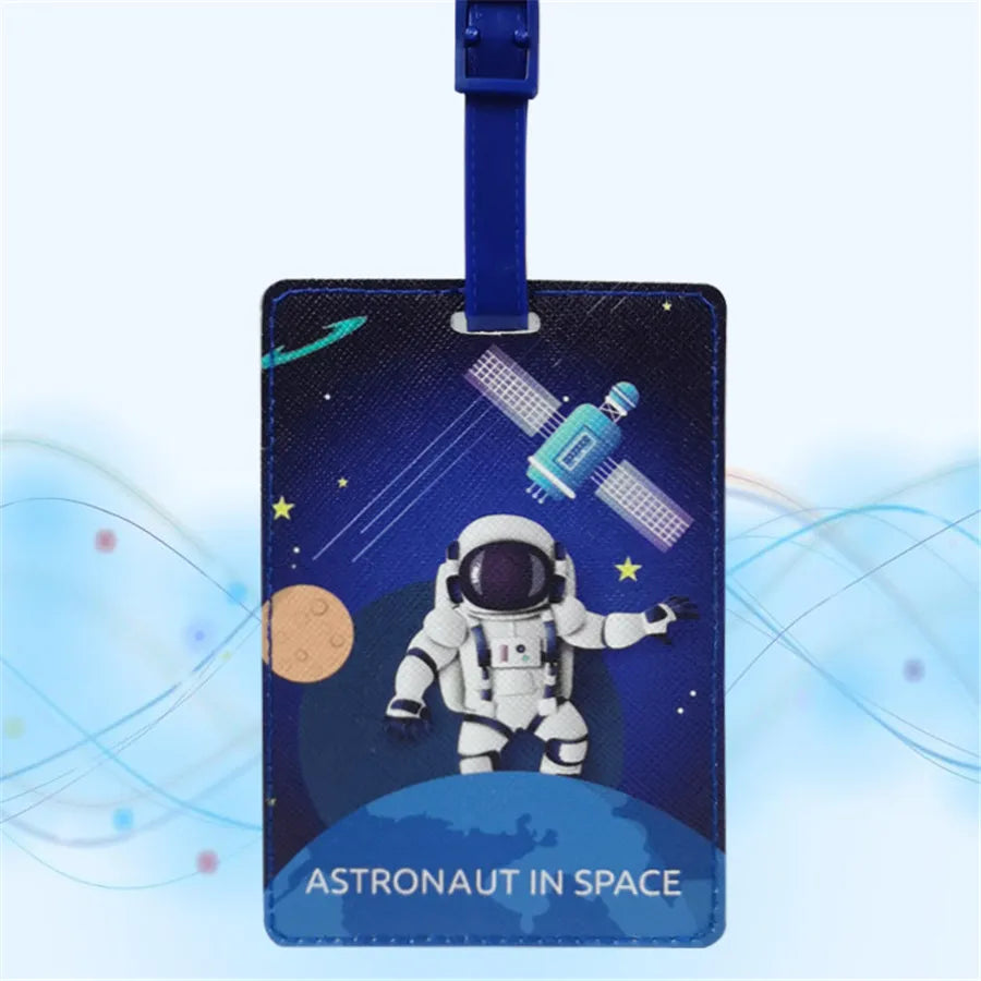 Creative Astronaut Luggage Tag Travel Accessories PU Suitcase ID Addres Holder Baggage Boarding Tag High Quality Portable Label