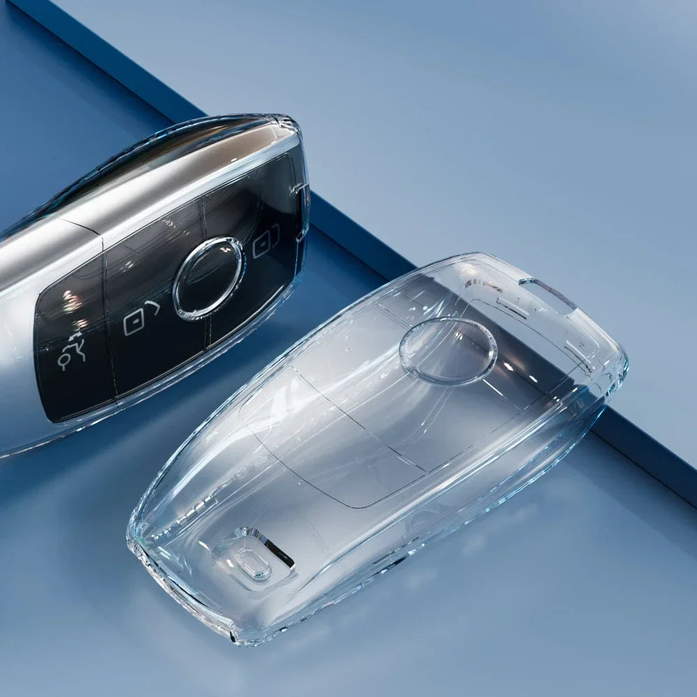 TPU Transparent Car Key Case Cover for Mercedes Benz E C S GLC Class E200 E400 E63 W213 S550 S560 C260 A200 Key Shell Protector