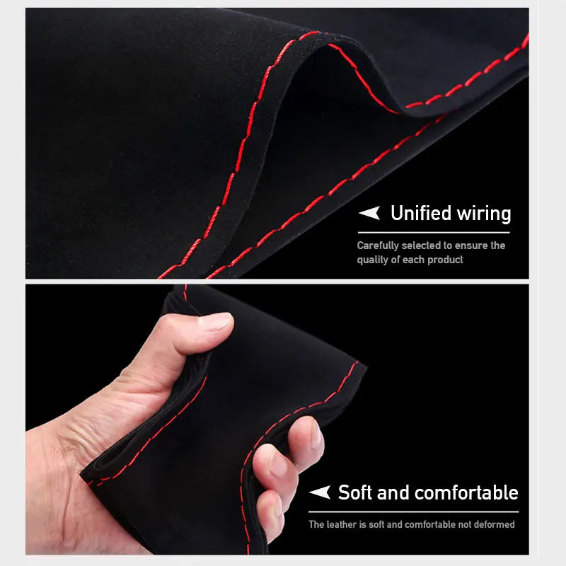 Premium Fur Steering Wheel Cover Universal Car Steering Wheel Braid Cover with Needles and Thread Anti Slip Interior Protector