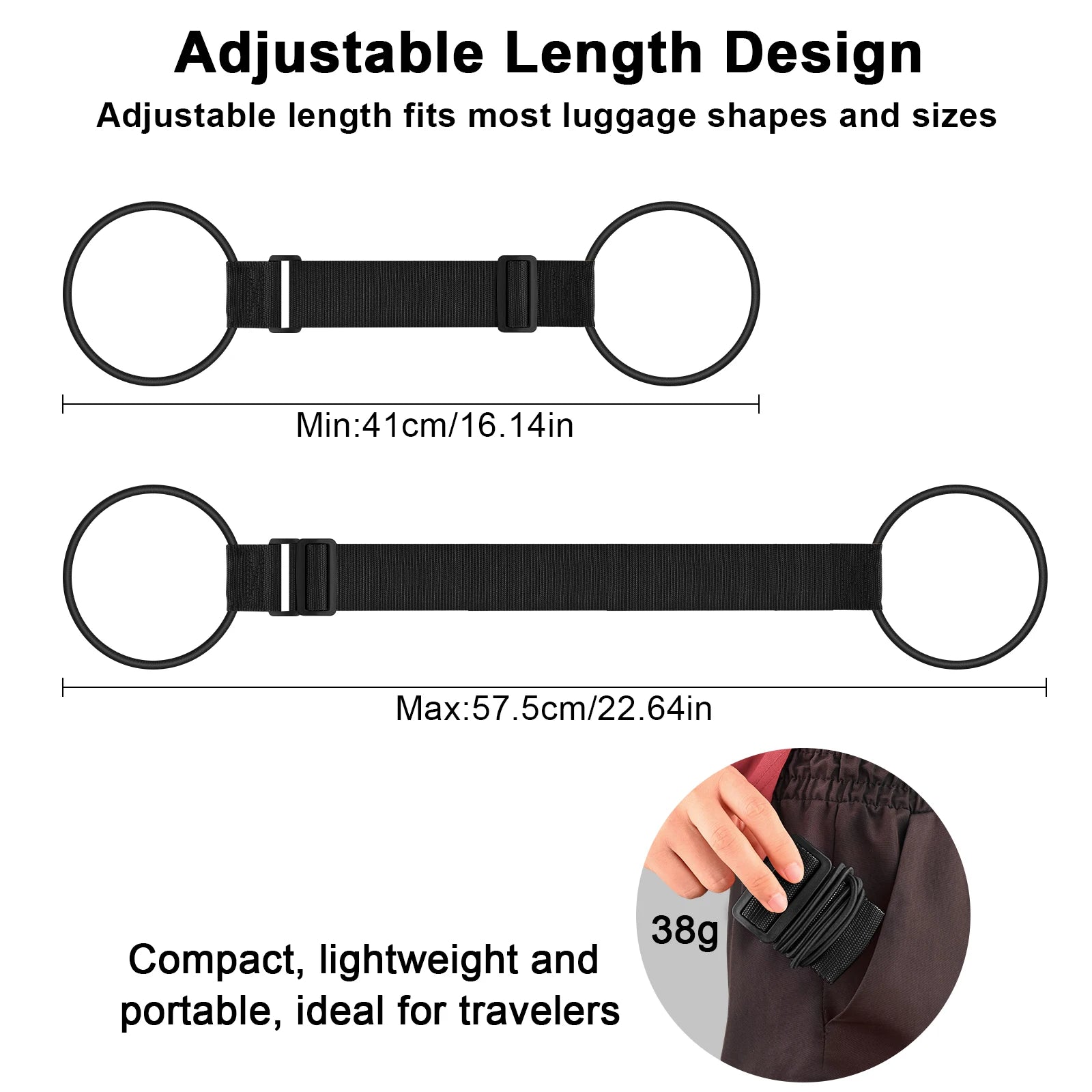 Elastic Adjustable Luggage Strap Carrier Strap Baggage Bungee Luggage Belts Suitcase Belt Travel Security Carry On Straps