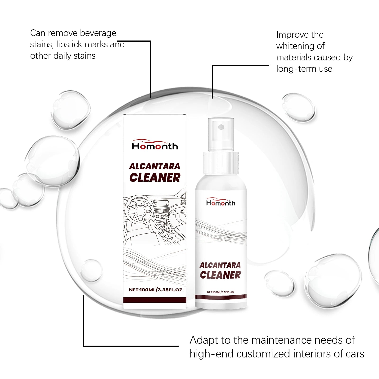 Car Interior Cleaning Spray Car Interior Stain Remover Cleaner Leather Seat Cleaner Multifunctional Car Interior Maintenance