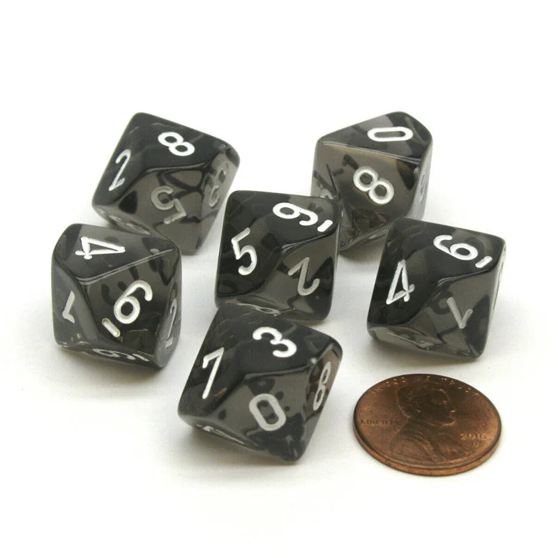50PCS/lots Colorful Transparent D10 (0-9) Dice For DND Desktop Board Games 10 Sided Dices