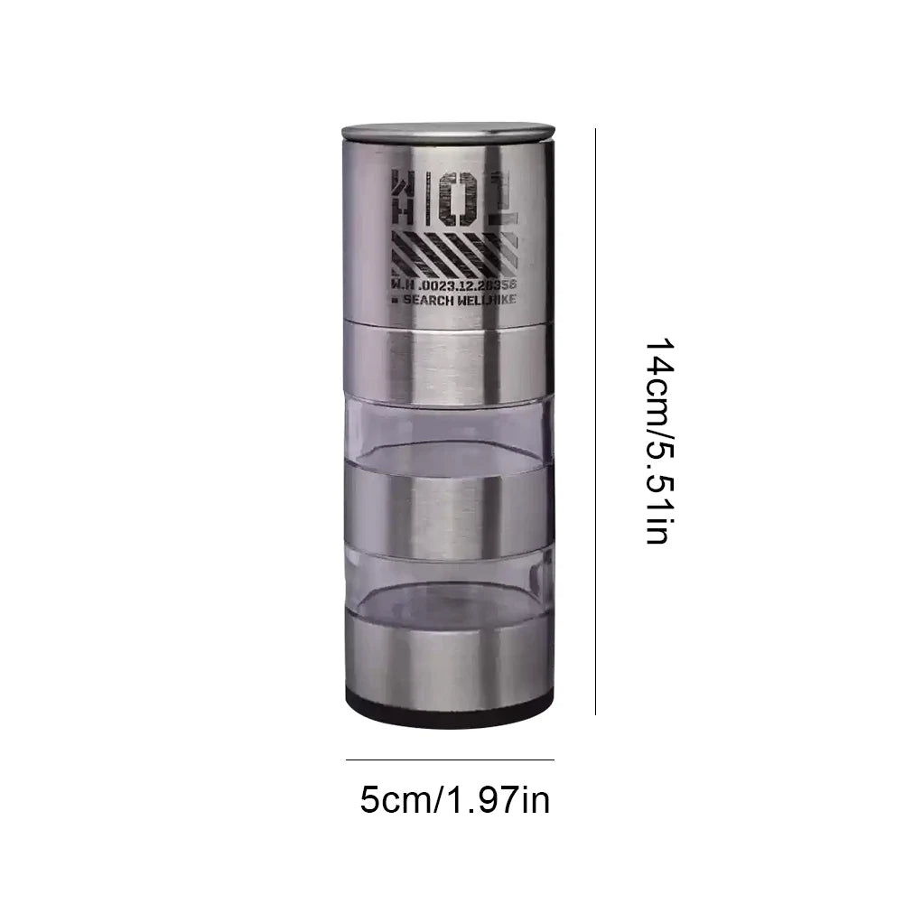 WELLHIKE Manual Pepper Mill Stainless Steel Pepper Mill Outdoor Camping Gear Accessories Press Grinder for Peppercorns Sea Salt