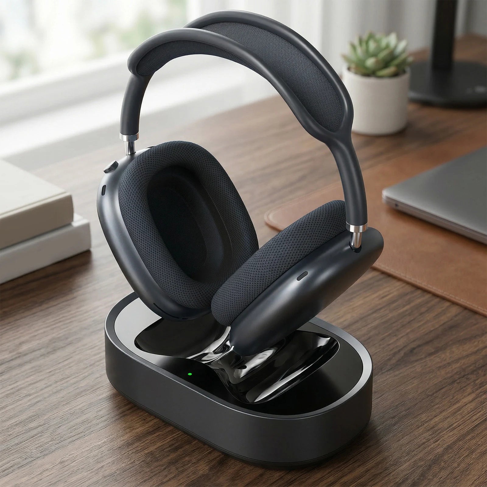 Headphone Charging Station Fit for AirPods Max Headphones Accessories Desktop Headset Holder with Dual Connectors Anti-Scratch
