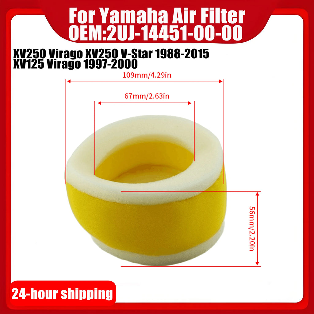 Motorcycles Air Filter For Suzuki Yamaha XV250 Virago XV250 V-Star XV125 Virago OEM:2UJ-14451-00-00 XV250 XV125 Air Filter