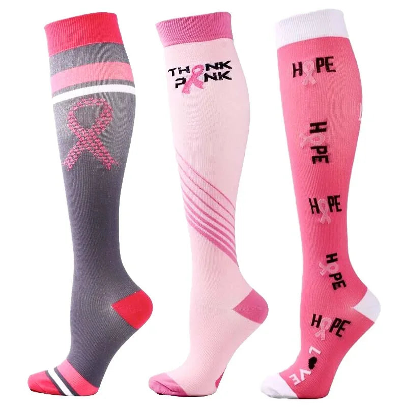 Unisex Compression Socks for Men and Women Medical Diabetes Varicose Veins Sports Socks for Running Cycling Travel Flight Yoga