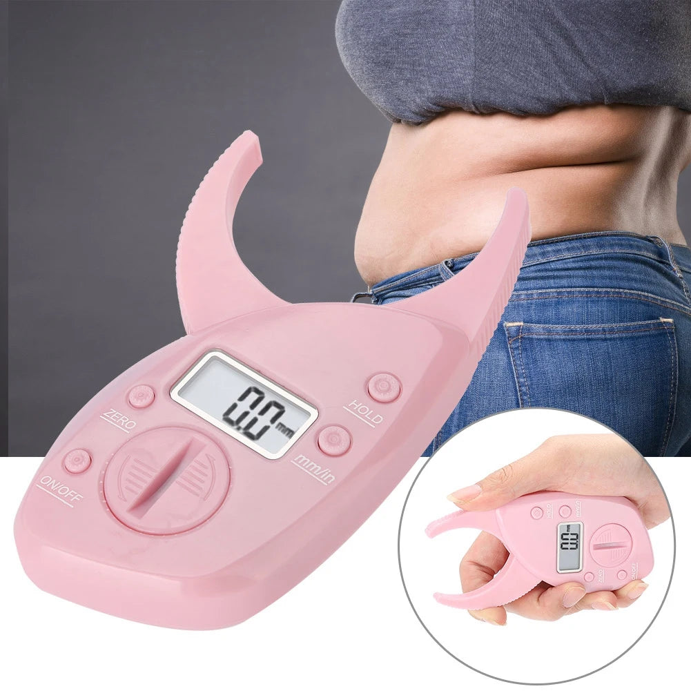 Body Fat Caliper Body Fat Loss Tester Pink Body Fat Monitors Portable Digital Skinfold Measurement Tester Measuring Caliper