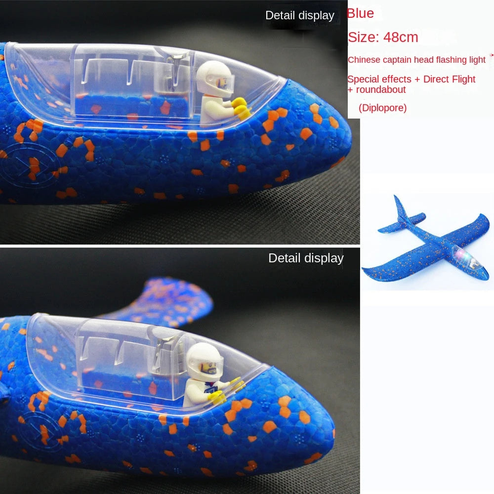 48cm Large Foam Airplane Children's Hand Thrown Airplane Glider Toy Outdoor Parent-child Interaction Funny Toy Boy Gift