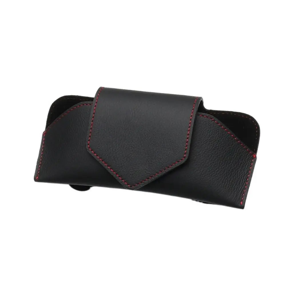 PU Leather Auto Eyeglasses Storage Case Sunglasses Clip Wear-Resistant Car Glasses Case Hidden Magnetic Closure