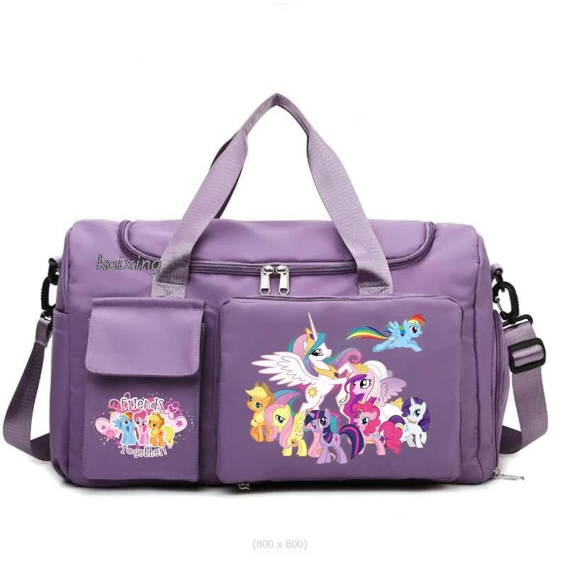 New My Little Pony Gym Bag Compartment Luggage Bag for Men Women Foldable Waterproof Lightweight Yoga Gym Sports Bag