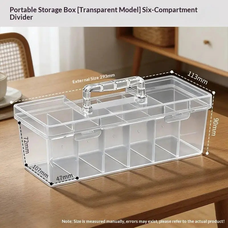 Transparent Plastic Storage Toolbox Detachable Divider Independent Small Case For Screws Tiny Hardware Parts Organizer