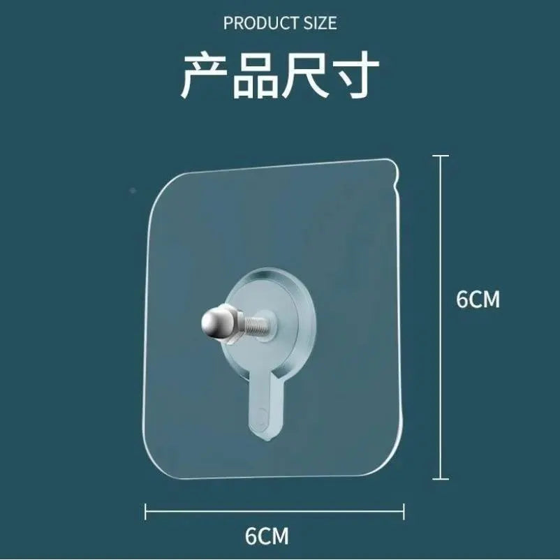 10/6/4/2Pcs Strong Adhesive Nails Wall Hooks Poster Screw Stickers Wall Hook Seamless Kitchen Bathroom Screw Hook Hanger Kit