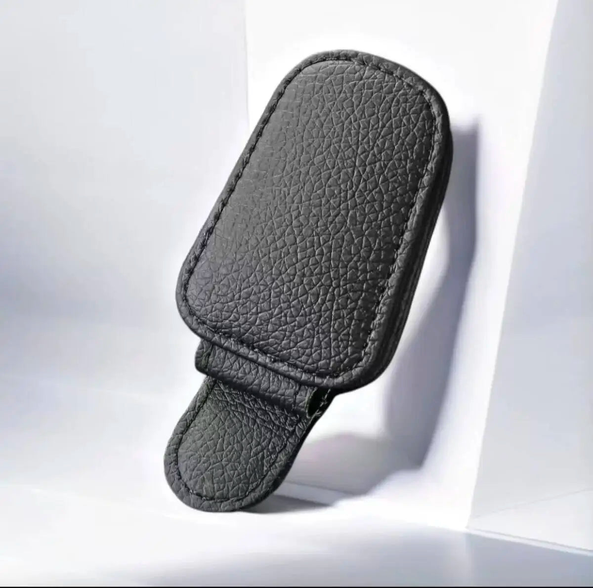 Magnetic Car Sunglasses Holder Clip Sun Visor Glasses Clips PU Leather Magnetic Suction Ticket Card Clip Auto Accessories