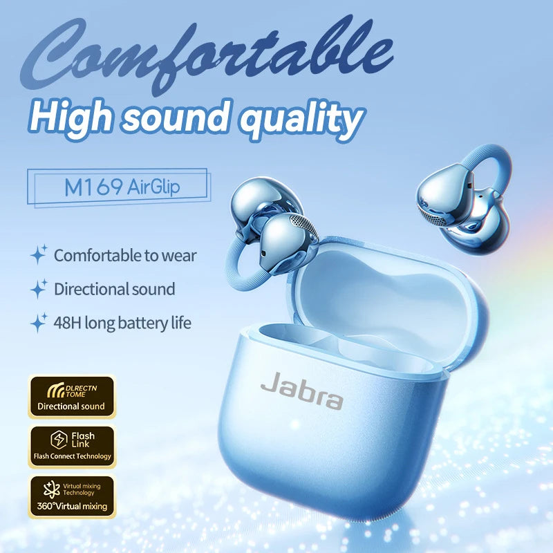 Jabra M169 Wireless Bluetooth 6.0 Headset Long Battery Life Sports Ear Clip Earphones HIFI Stereo Noise Cancelling Headphones