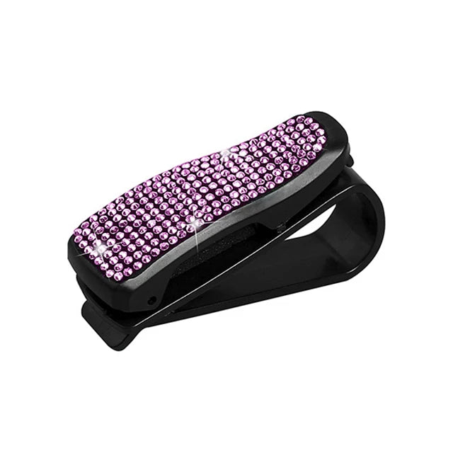 Car Sun Visor Sunglasses Clip Diamond Glasses Holder Eyeglasses Clips Card Ticket Holder Fastener Glasses Case Auto Accessories