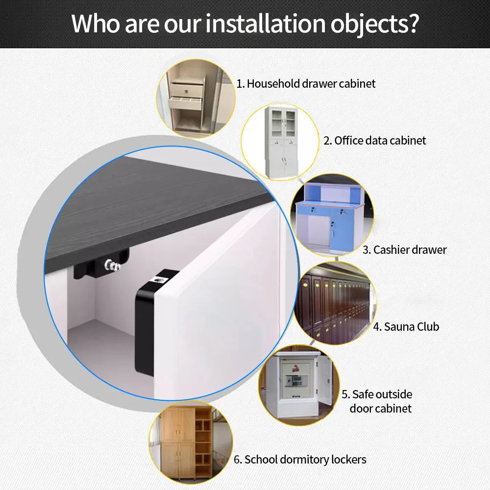 Tuya App Hole-free Invisible Sensor Induction Cabinet Lock RFID Card Smart Electronic Lock For Furniture Sauna Cupboard Locker