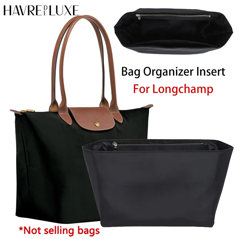Nylon Purse Organizer Insert For Longchamp Le Pliage Large Tote Handbags Lghtweight Luxury Insert Bag Divider Shaper