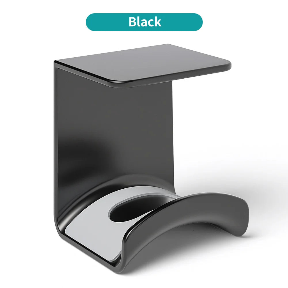Universal Headphone Stand No Punching Plastic Wall Mount Hanger Under Desk Headset Rack Holder Support for Gaming Earphone