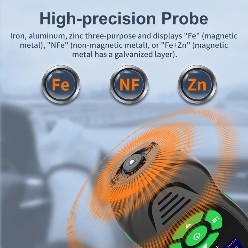 R&D TC300 Coating Thickness Gauge for Car Digital Meter Tool Automotive Paint Thickness Measurement F/NF Automatic Detection