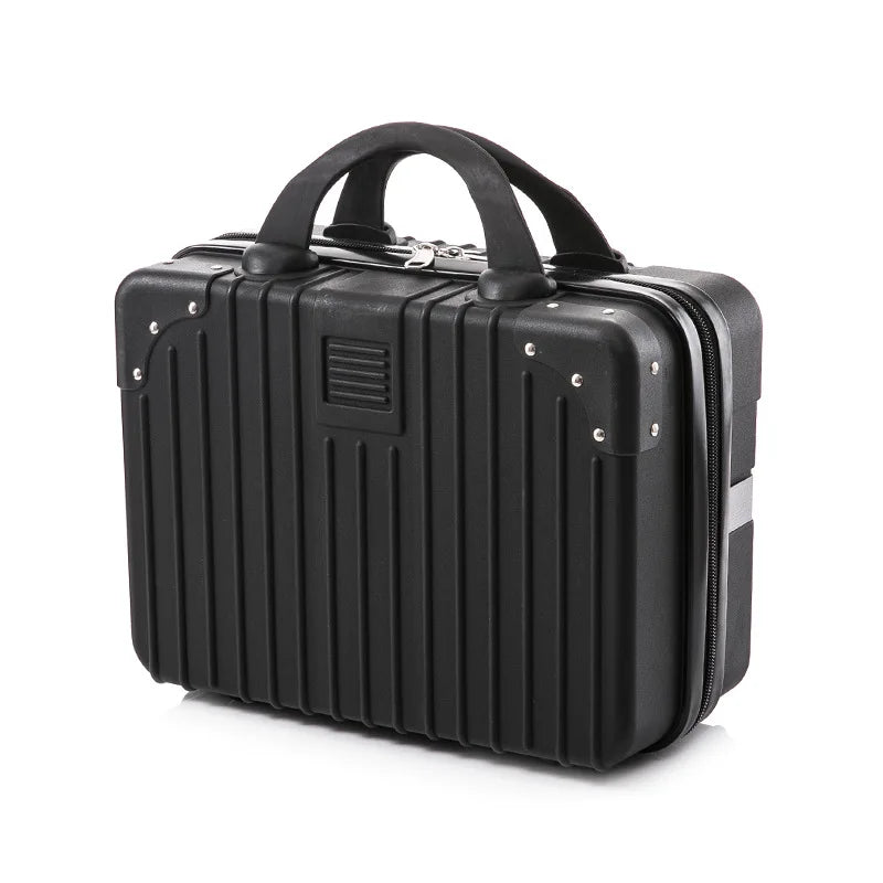 Portable Mini Luggage for Women, Lightweight Cosmetic Bag, Carry-on Travel Case with Lock