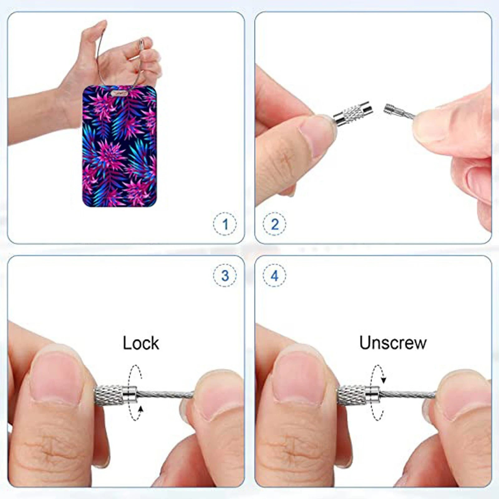 Interesting Plant Pattern Baggage Tag Women Suitcase Backpack Anti-Lost Listing ID Card Holder Fashion Luggage Accessories Gifts