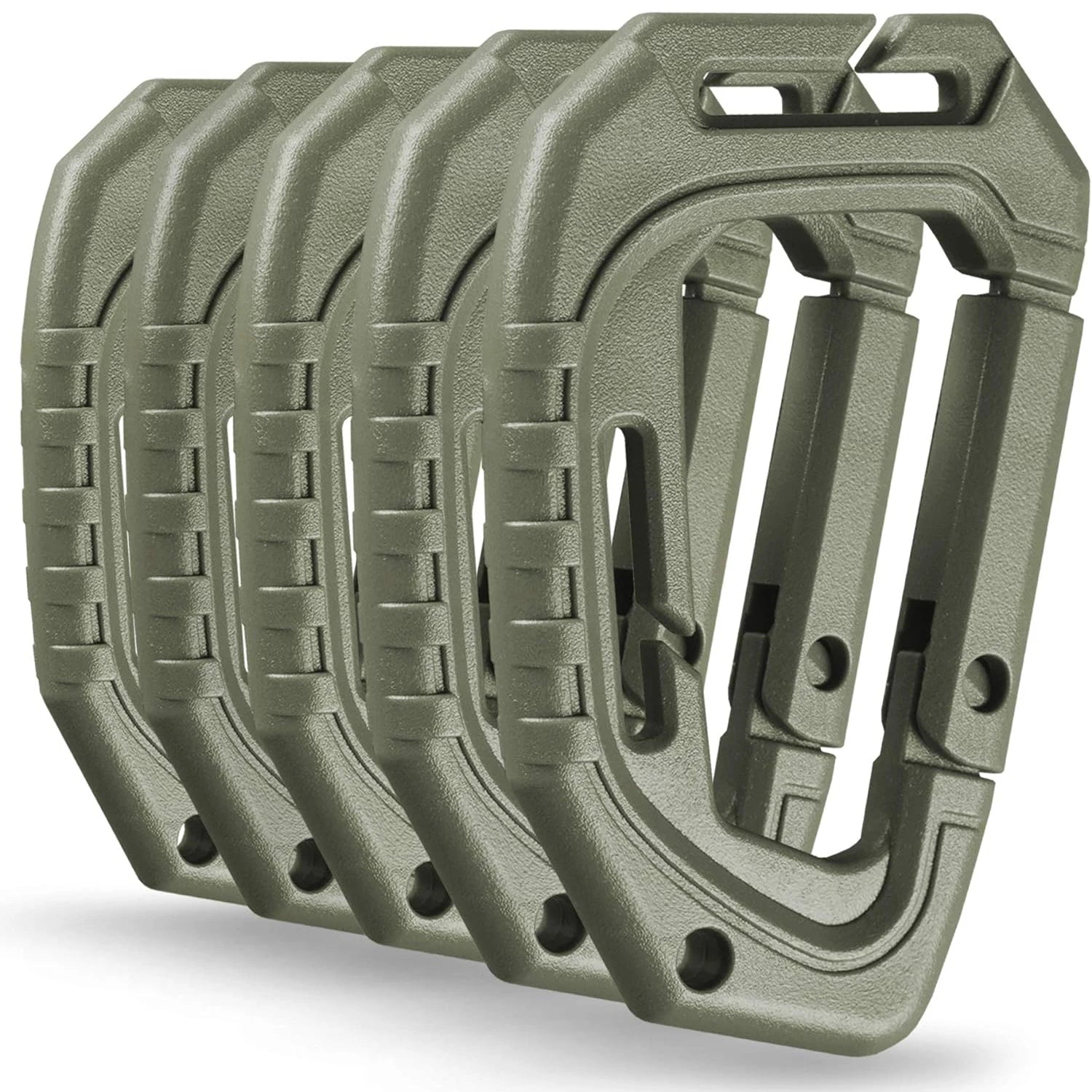 5Pcs Plastic Tactical Carabiners Fast Spring Hard Hook Buckle D-Clip For Molle Webbing Accessories Backpack/Vest/Belt