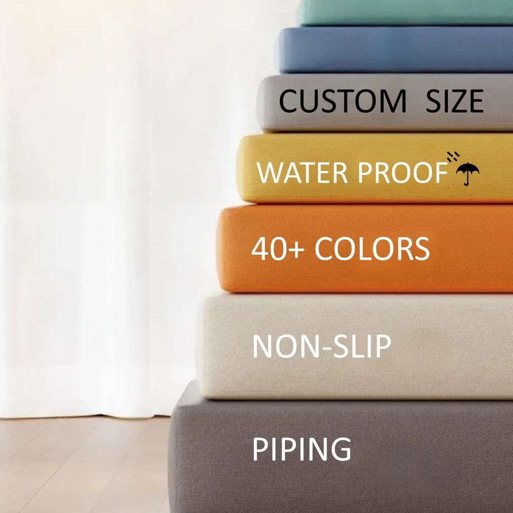 Custom Waterproof Bench Cushions  Outdoor Patio Seat Pads for Garden Bench/Swing  5CM Thick  Non-Slip Washable  Fit 2-3 Seater