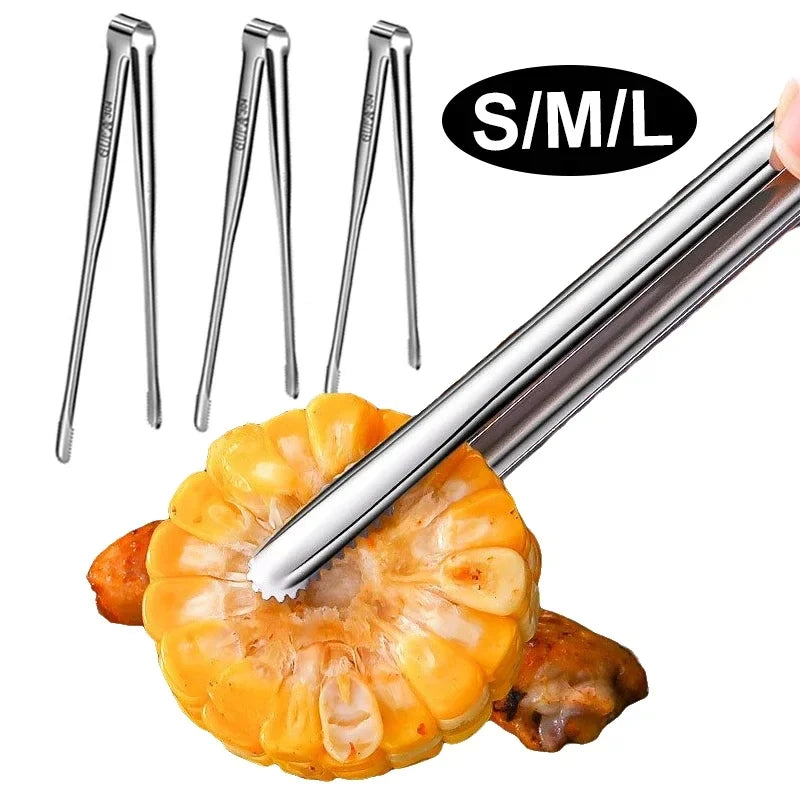 1/5pcs Stainless Steel Barbecue Clip Multifunction Food Tongs Clip Steak Tongs Lengthened Barbecue Clip Kitchen Barbecue Gadgets