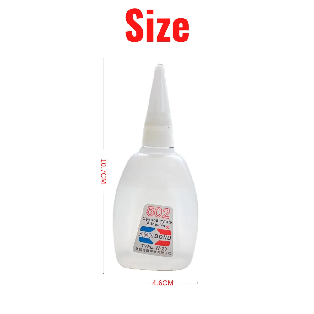 2pcs 50g 502 Super Glue Instant Dry Cyanoacrylate Strong Adhesive Office Supplies Quick Bond Leather Glass Metal Fast Glue
