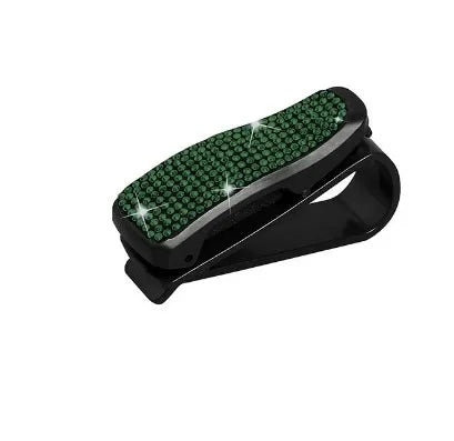 Diamond Glasses Holders Car Sun Visor Sunglasses Eyeglasses Mount With Ticket Card Clip Car Interior Accessories Glasses Holder