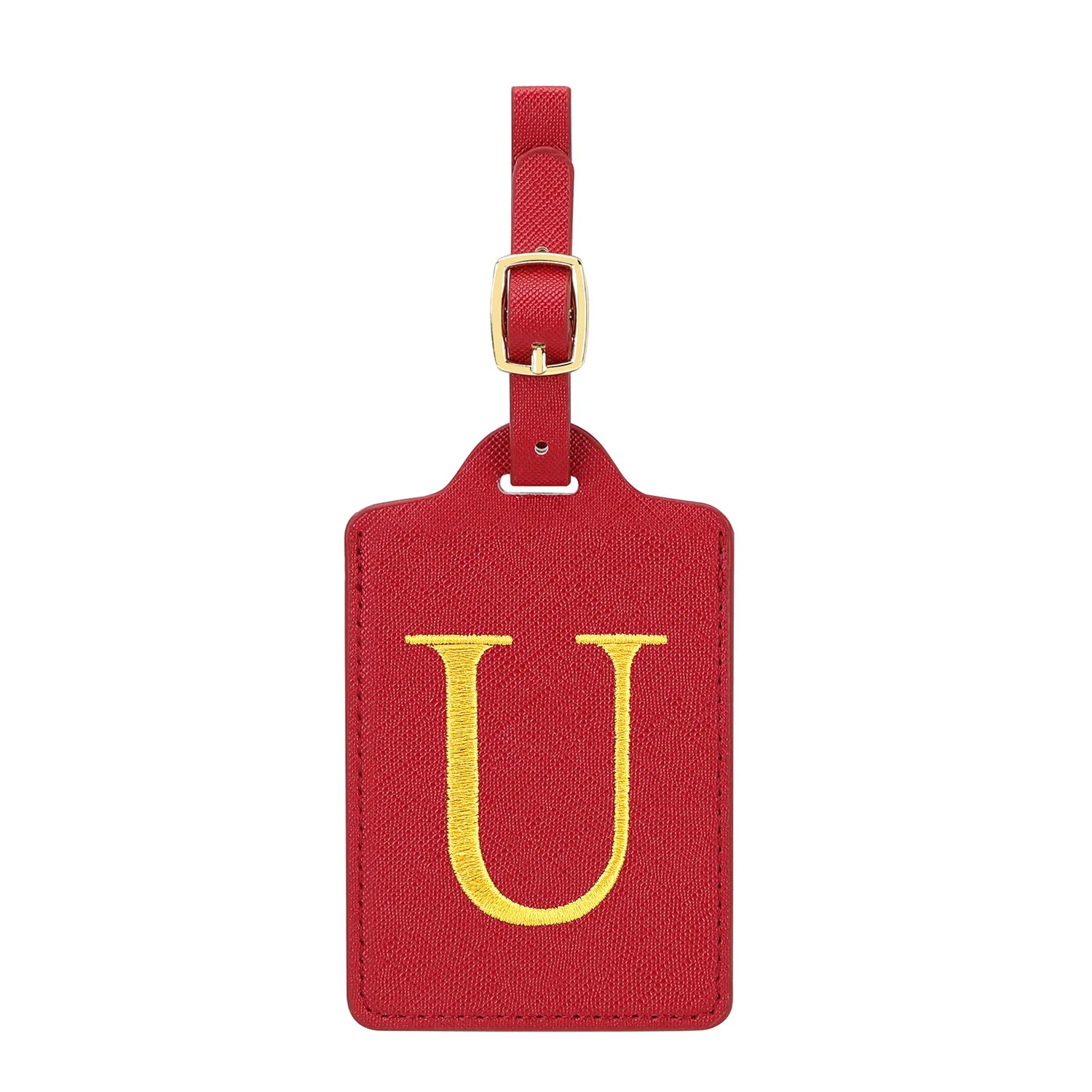 MIYIN 26 letters Luggage Tags for Suitcases PU Leather Privacy Protection Bag Tags Travel Accessories Essential, Energetic Red