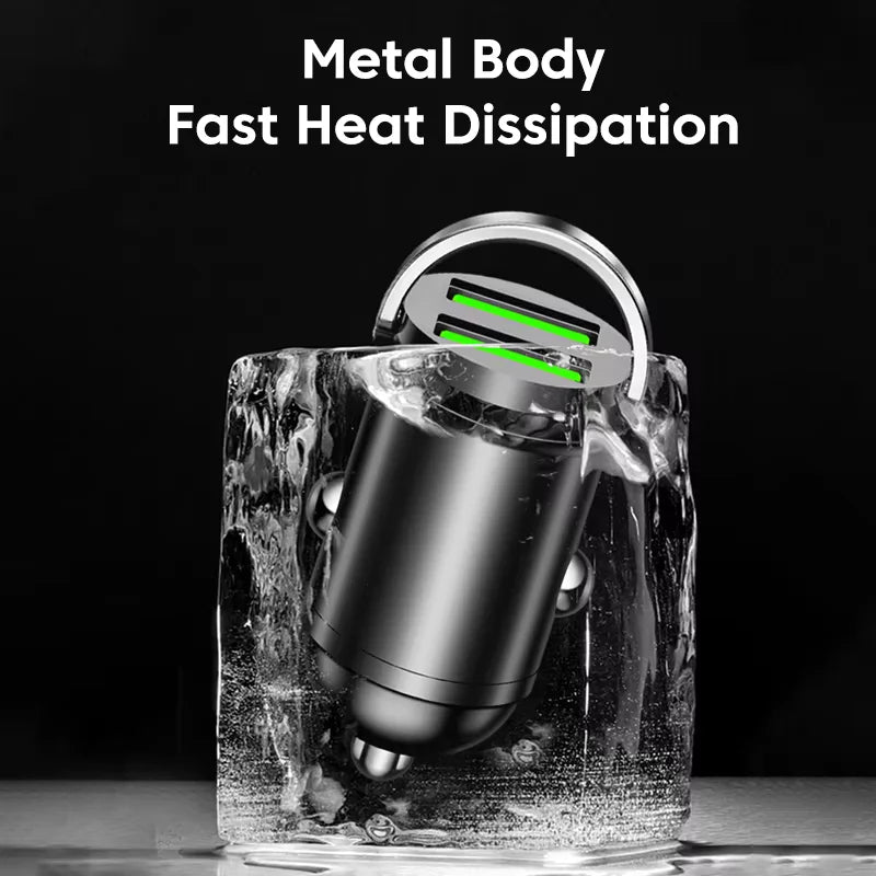 Dual USB Car Phone Charger 200W QC3.0 USB Fast Charging Car Charger With Pull Ring Cigarette Lighter Adapter For Mobile Phones