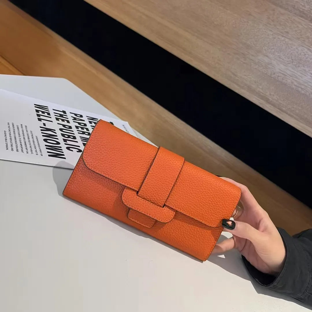 2025 Latest Light Luxury High Quality Lychee Pattern Cowhide Clutch Bags Fashion Lady Genuine Leather Shoulder Bags