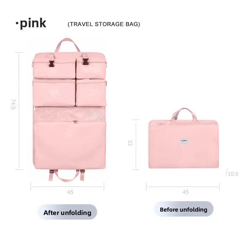 Travel Organizer Bag Set,Portable Large Capacity Foldable Storage Bag for Business TripLuggage Suitcase Clothe Closet Wall Mount