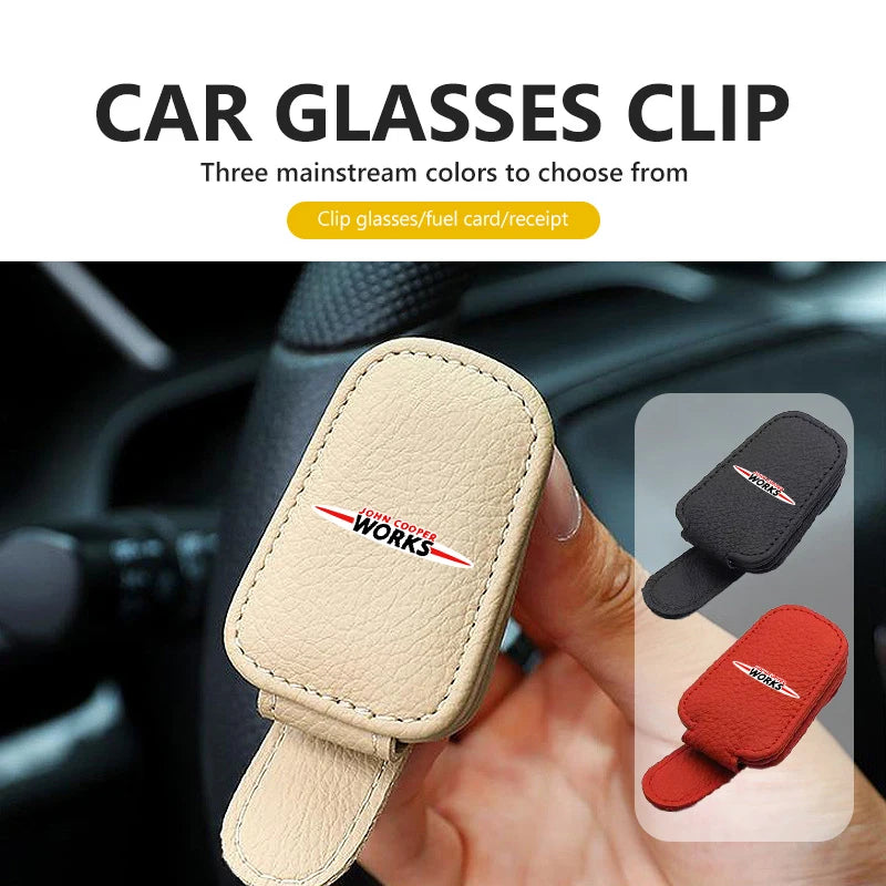 Universal Car Glasses Holding Clip Hanger Eyeglasses Mount For MINI Cooper One S JCW Countryman R56 R50 R53 R55 F56 F55