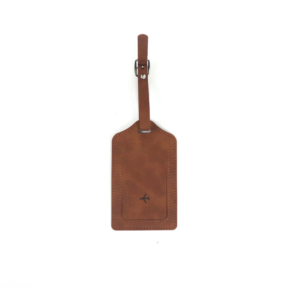 Customized Name PU Leather Name Tag Travel Anti-Loss Accessory Luggage Tag Leather Luggage Boarding Pass