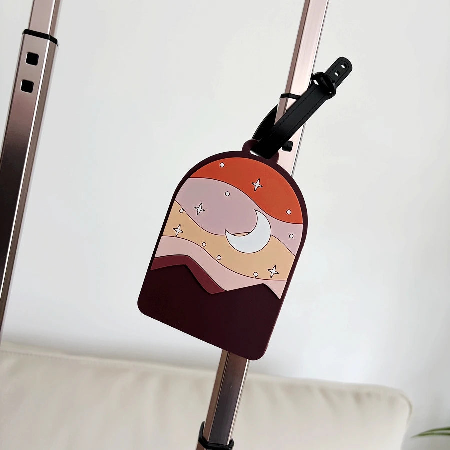1/3/6pcs landscape luggage tags, station travel luggage check-in, anti loss tags, personal belongings identification tags, airpo