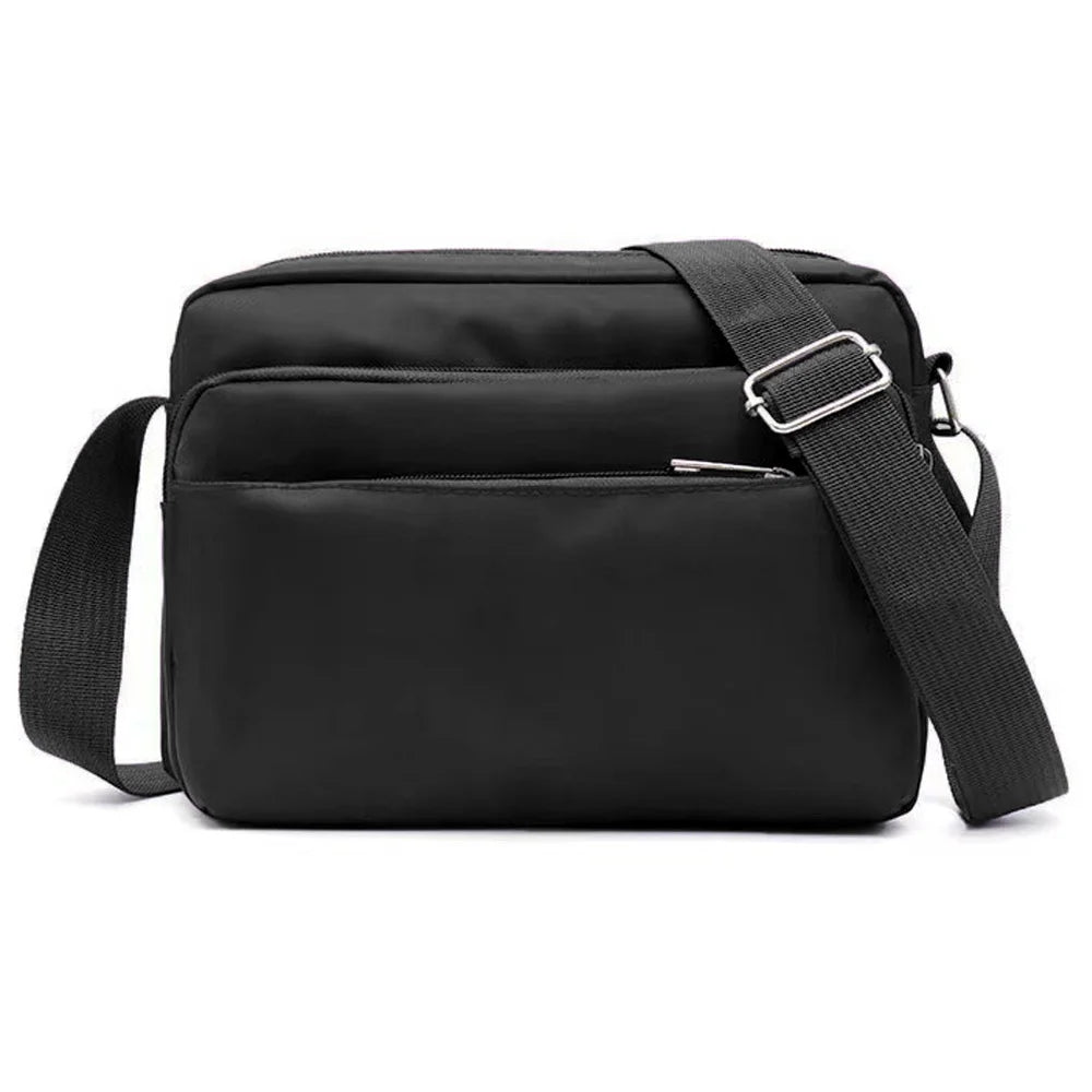 New Simple Black Storage Bag Multi-layer Travel Leisure One Shoulder Crossbody Bag Pink Flower Letter Series Printing Pattern