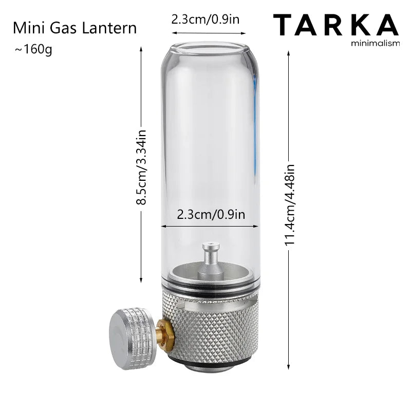 Candlestick-Style Metal Gas Lantern Coreless Vapor Lamp for Ambient Camping Tent Lighting Canopy Outdoor Portable Light