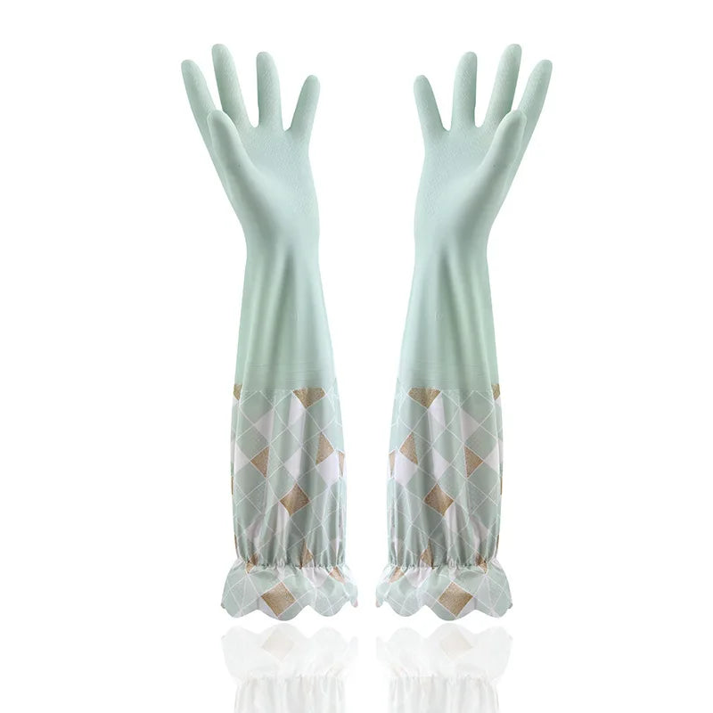 Household Cleaning Gloves Latex Rubber Reusable Kitchen Dishwashing Gloves Waterproof Non-Slip for Laundry Work Garden Pet Care