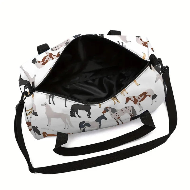 Cartoon Animal Horse Large Capacity Luggage Bag for Boy and Girls Best Gifts 2D Cartoon Travel Duffels Hand Bag for Children
