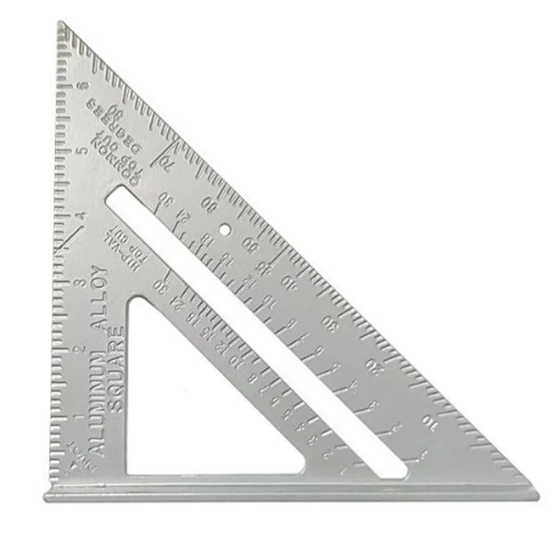 1pcs 7Inch Triangle Ruler Measurement Tool Aluminium Alloy Carpenter Tools Inch Metric Angle Ruler Square Woodworking Tools New