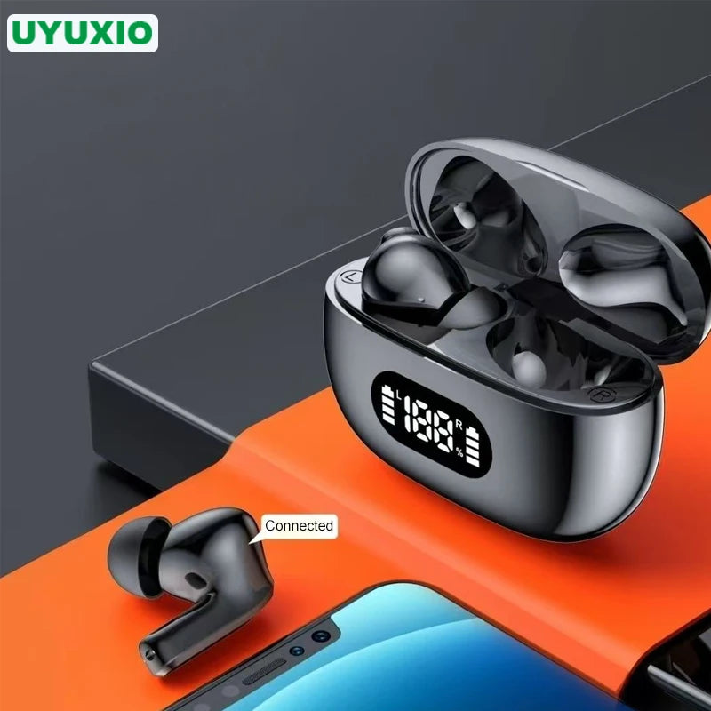 UYUXIO BT 5.4 Headphones Clear Calls Wireless Earbuds Long Battery Life HiFi Stereo TWS Ear Buds with LED Display for Travel