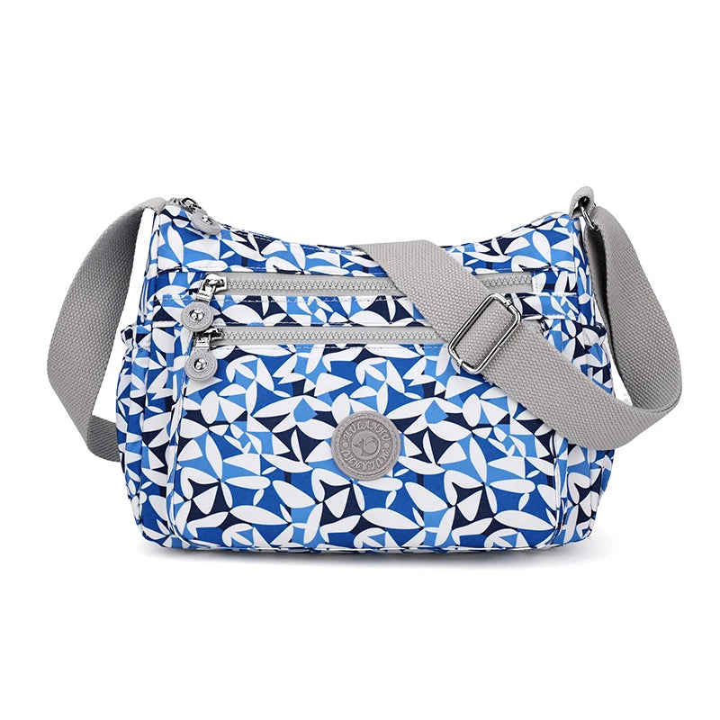 Women's Lightweight Nylon Crossbody Bag with Multiple Pockets Tote Purse Shoulder Handbag Travel Bag for Daily Use